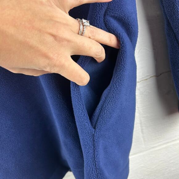 Simply Southern Navy & Light Pink Fleece Pullover Quarter Snap Size M - Picture 9 of 11